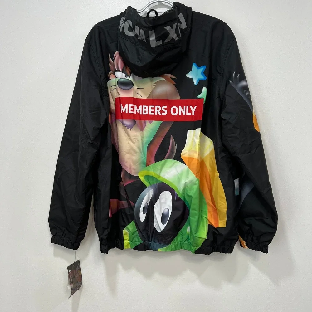 Looney Tunes Members‎ Only Jacket Large Hood Character Warner Brothers New Tags